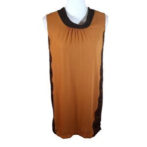 FOREVER 21 BLACK & CAMEL DRESS SZ.M EUC